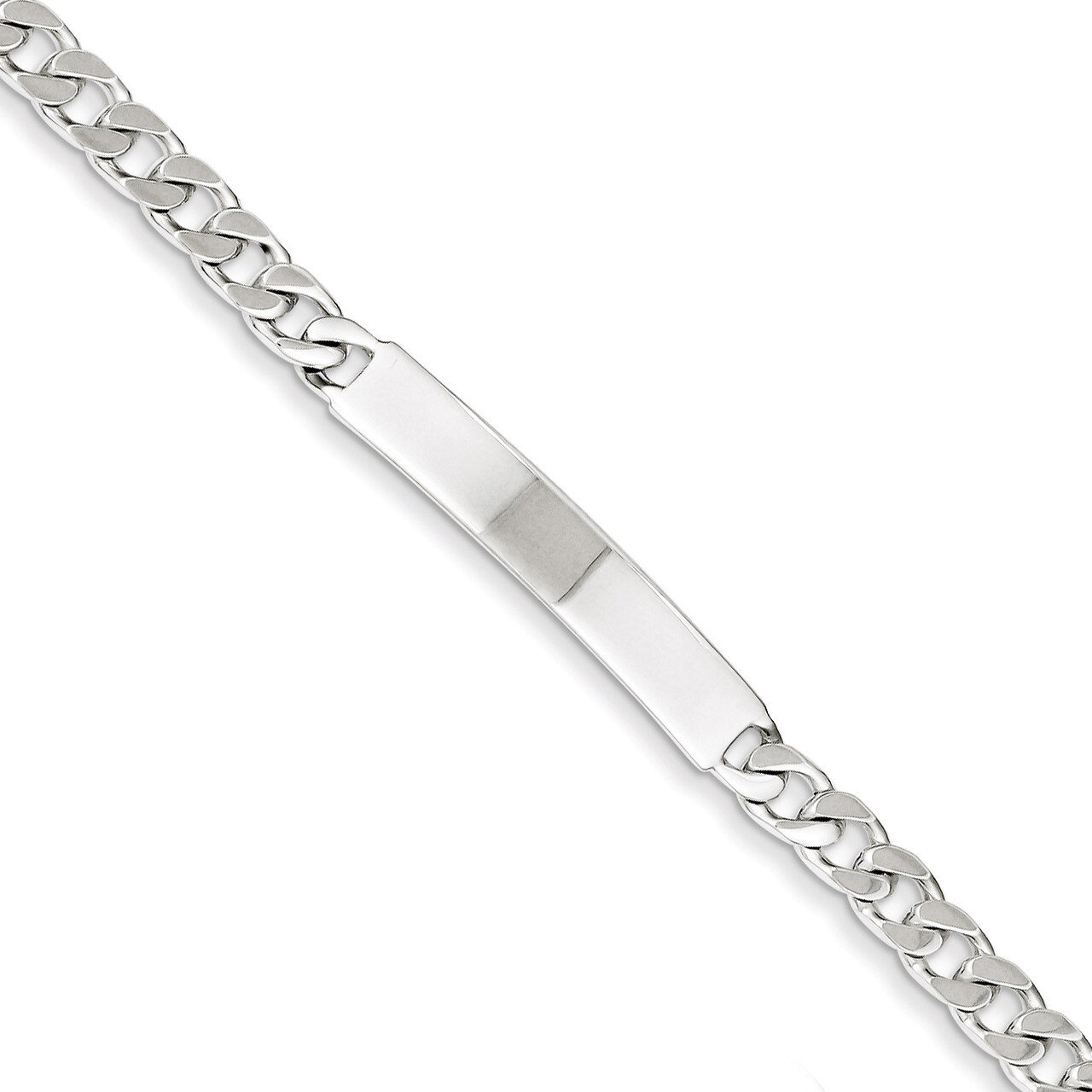 7 Inch Engravable Curb Link ID Bracelet Sterling Silver Polished QID132-7, MPN: QID132-7, 883957562…