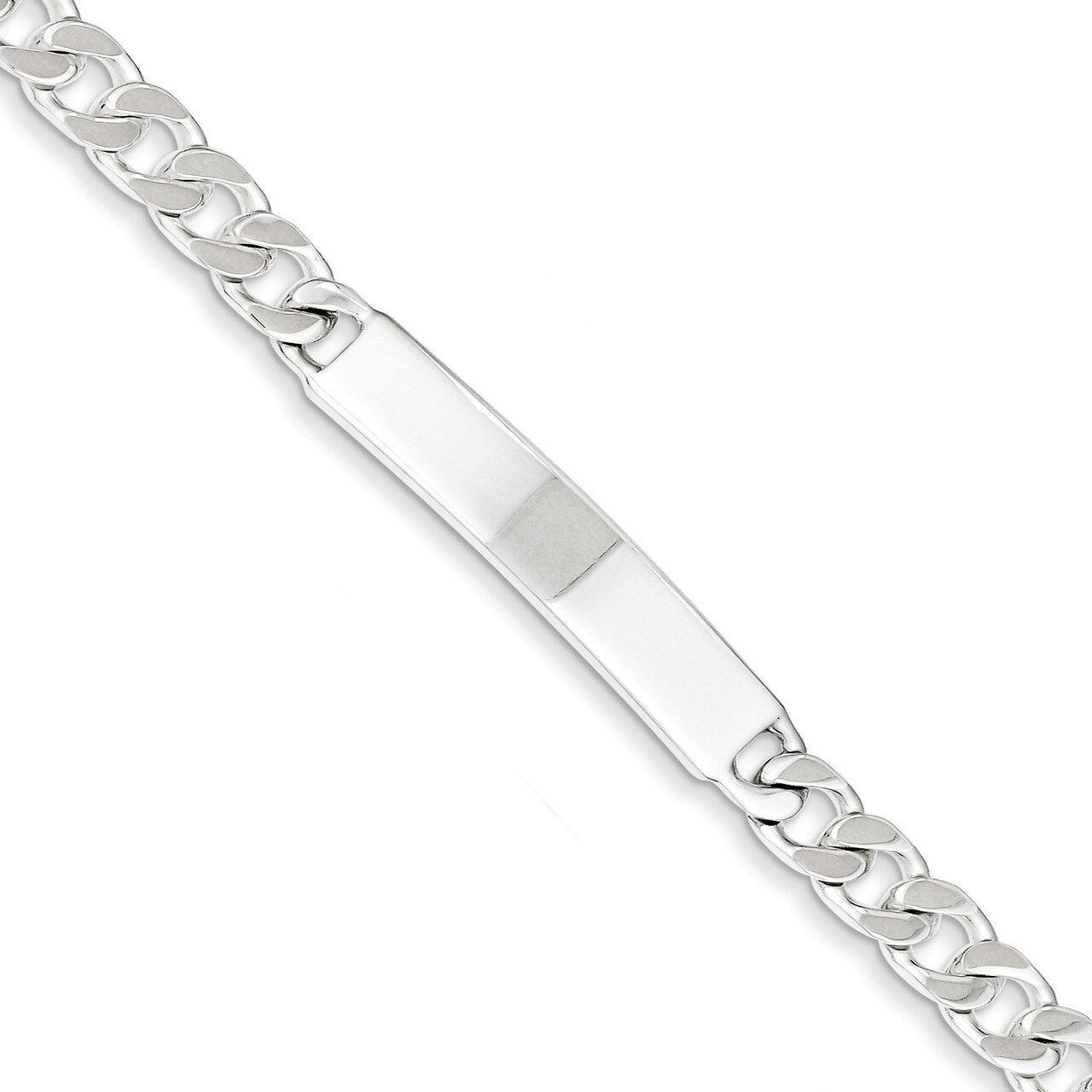 8 Inch Engravable Curb Link ID Bracelet Sterling Silver Polished QID133-8, MPN: QID133-8, 883957565…