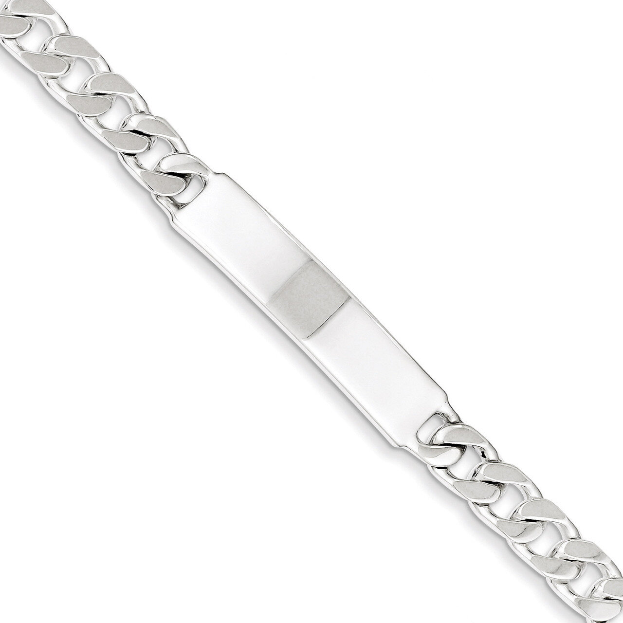 7 Inch Engravable Curb Link ID Bracelet Sterling Silver Polished QID134-7, MPN: QID134-7, 883957533…