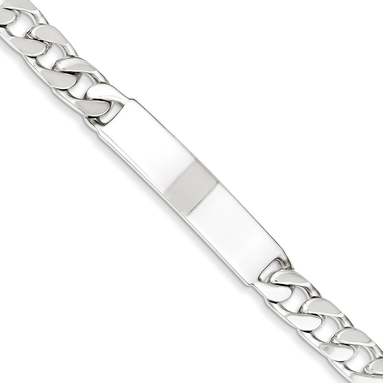 7 Inch Engravable Curb Link ID Bracelet Sterling Silver Polished QID135-7, MPN: QID135-7, 883957562…