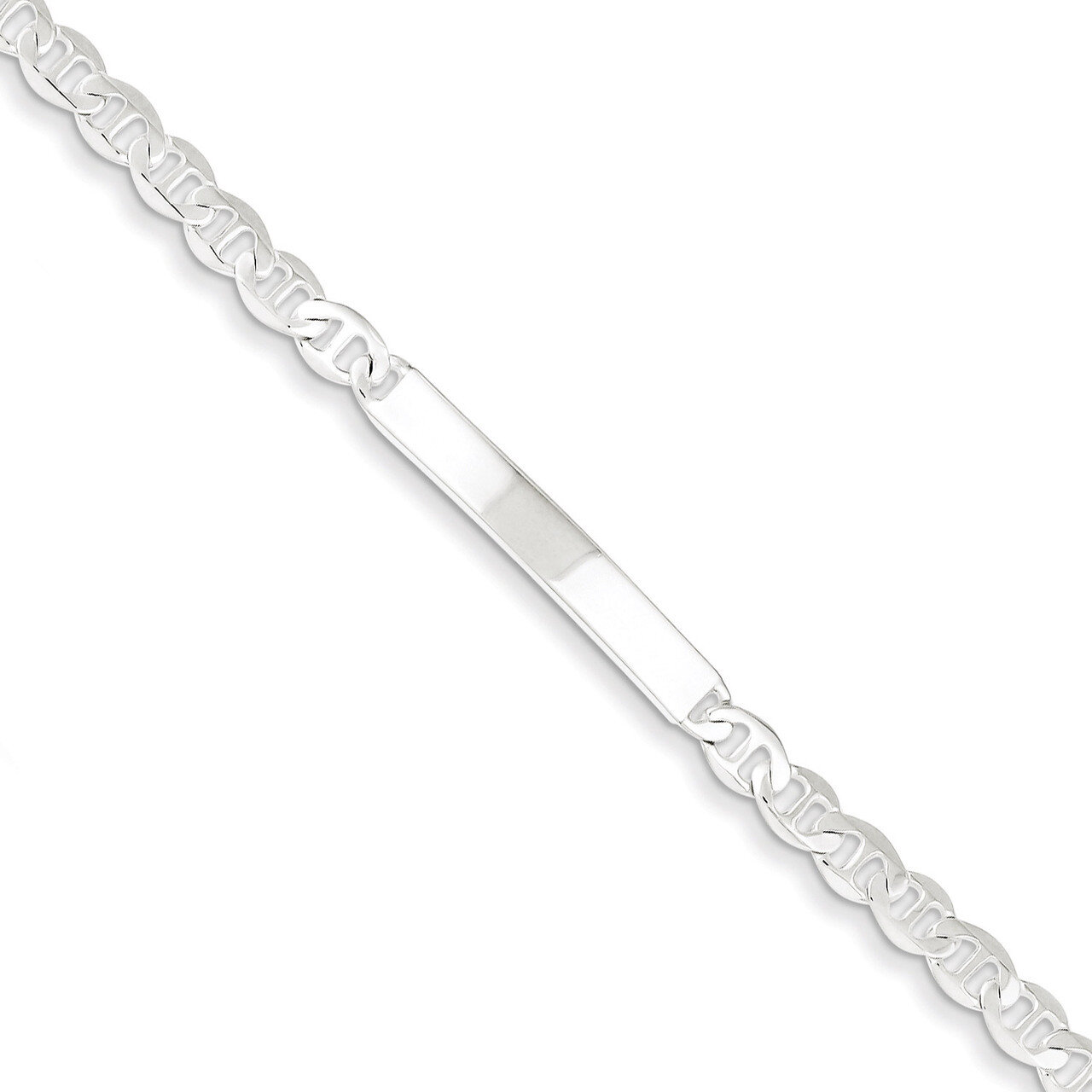8 Inch Engravable Anchor Link ID Bracelet Sterling Silver Polished QID138-8, MPN: QID138-8, 8839574…