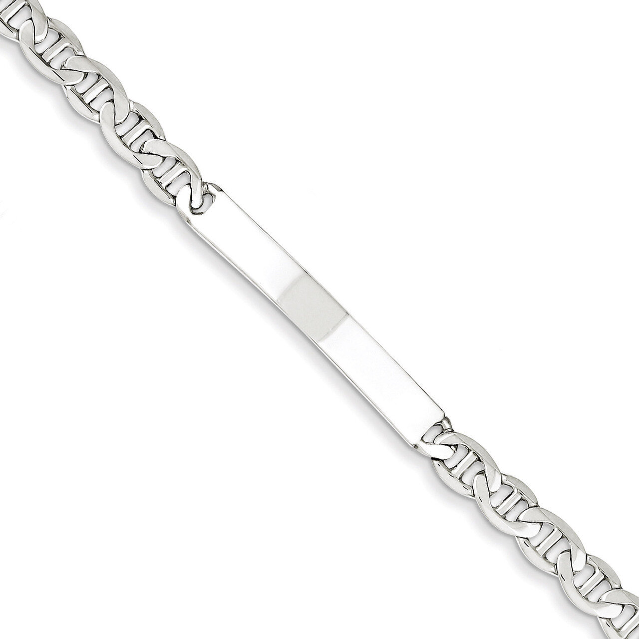 7 Inch Engravable Anchor Link ID Bracelet Sterling Silver Polished QID139-7, MPN: QID139-7, 8839575…