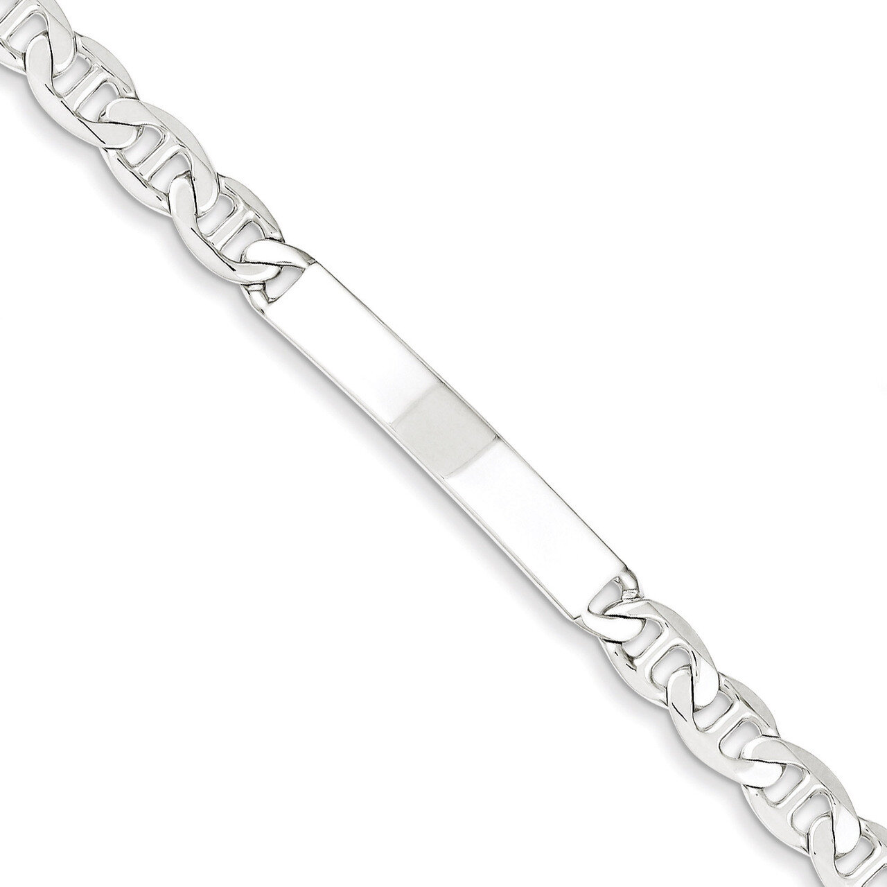 7 Inch Engravable Anchor Link ID Bracelet Sterling Silver Polished QID140-7, MPN: QID140-7, 8839575…