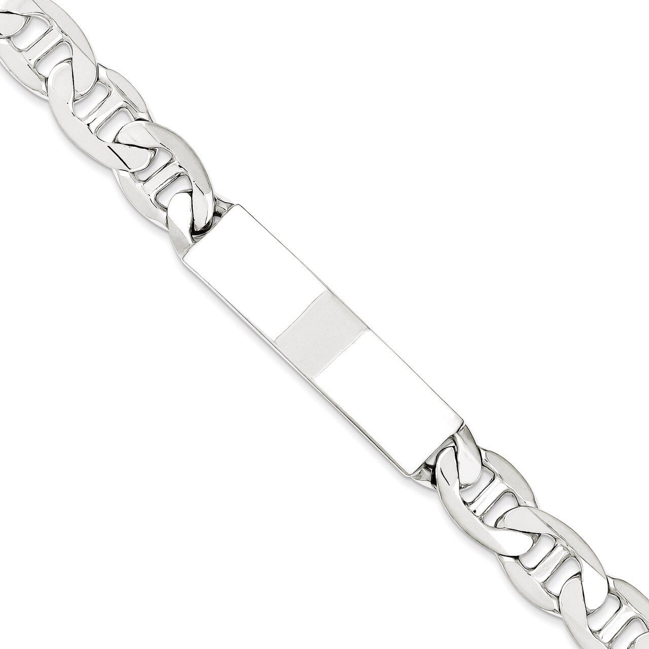 7.5 Inch Engravable Anchor Link ID Bracelet Sterling Silver Polished QID143-7.5, MPN: QID143-7.5, 8…