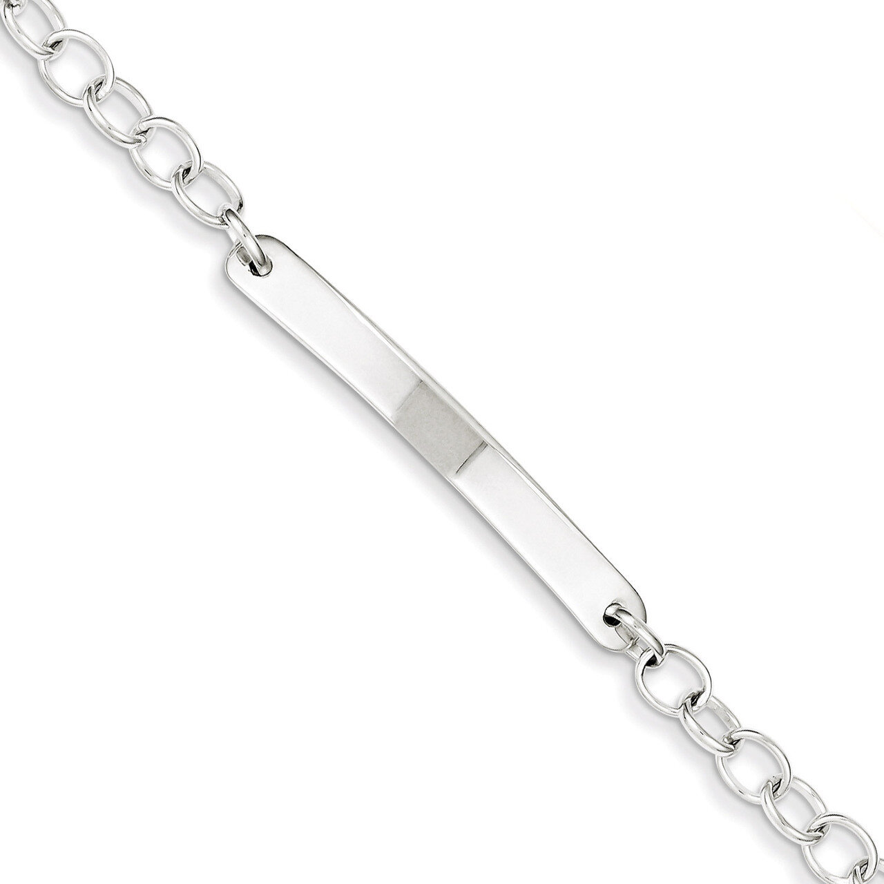 7.5 Inch Oval Rolo Link Id Bracelet Sterling Silver QID147-7.5, MPN: QID147-7.5, 883957567778
