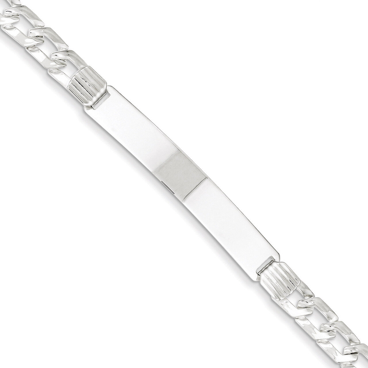 7 Inch ID Link Bracelet Sterling Silver Fancy QID17-7