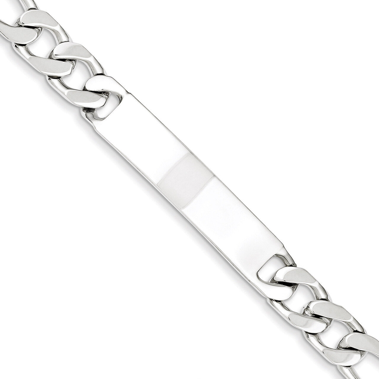 8.5 Inch Engravable Figaro Link ID Bracelet Sterling Silver Polished QID93-8.5, MPN: QID93-8.5, 883…