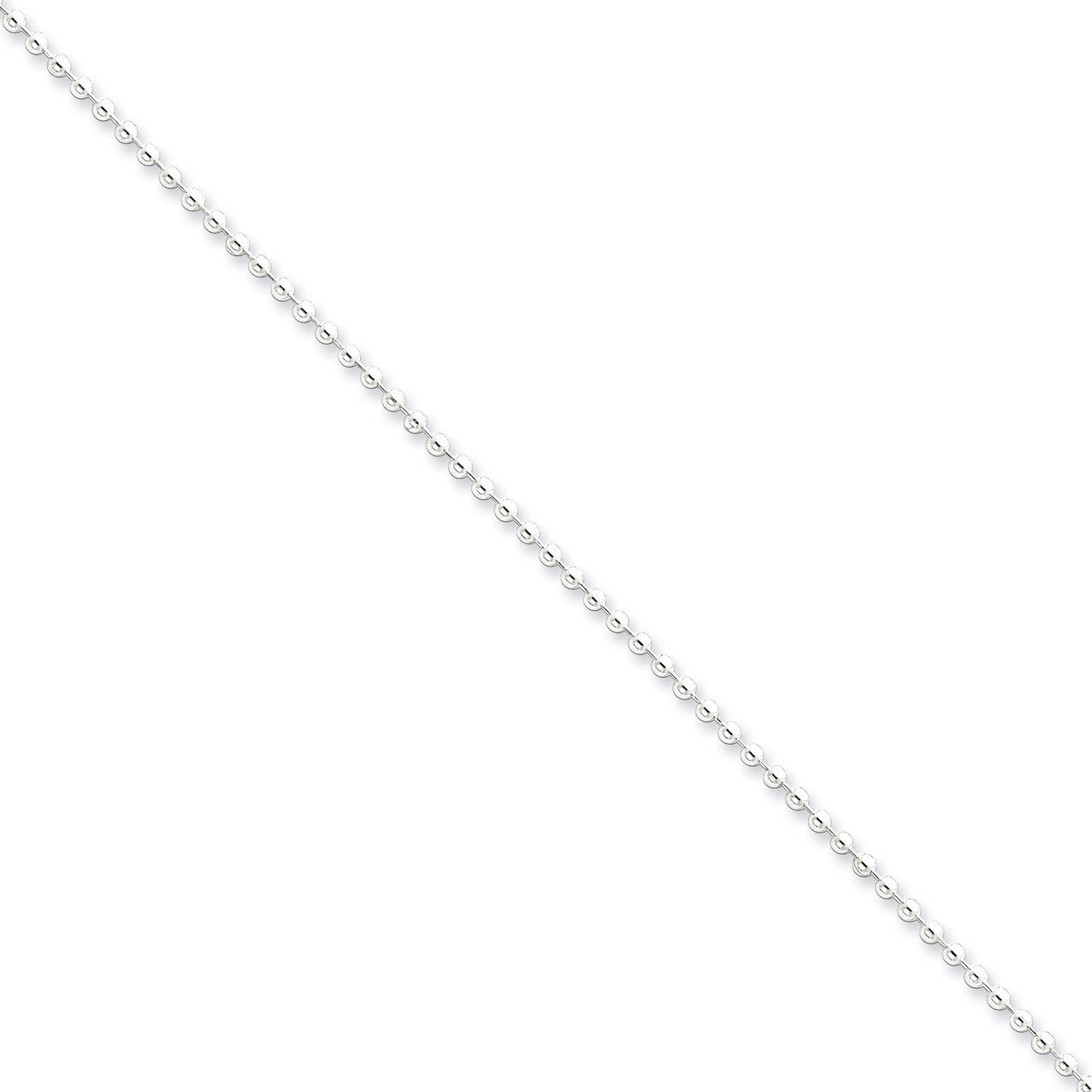 18 Inch 2mm Beaded Necklace Sterling Silver QK27-18