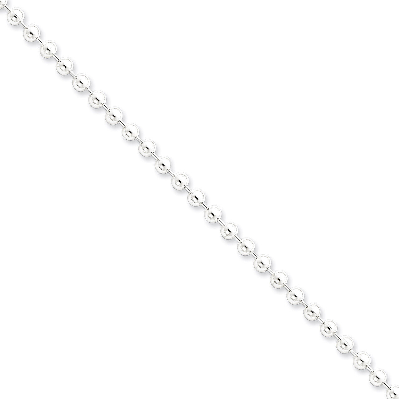 16 Inch 4mm Beaded Necklace Sterling Silver QK29-16