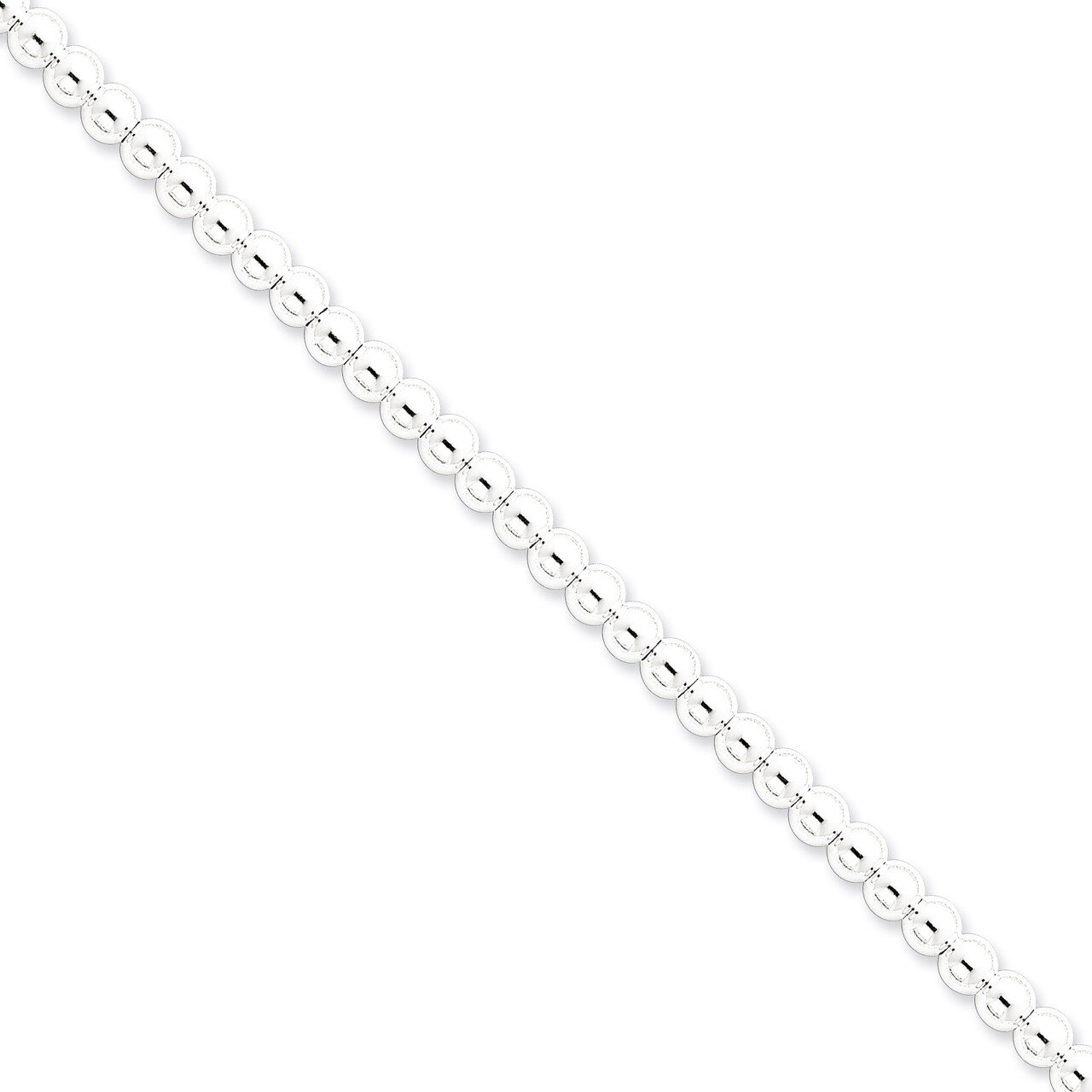 16 Inch 5mm Beaded Box Chain Sterling Silver QK34-16
