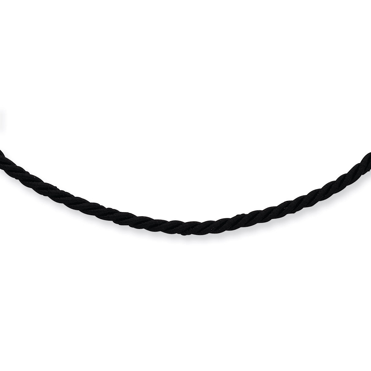 16 Inch Black Satin Cord Necklace Sterling Silver QK46-16