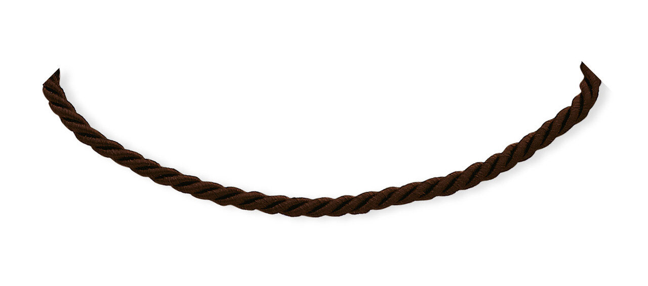 16 Inch Brown Satin Cord Necklace Sterling Silver QK48-16, MPN: QK48-16, 883957601625