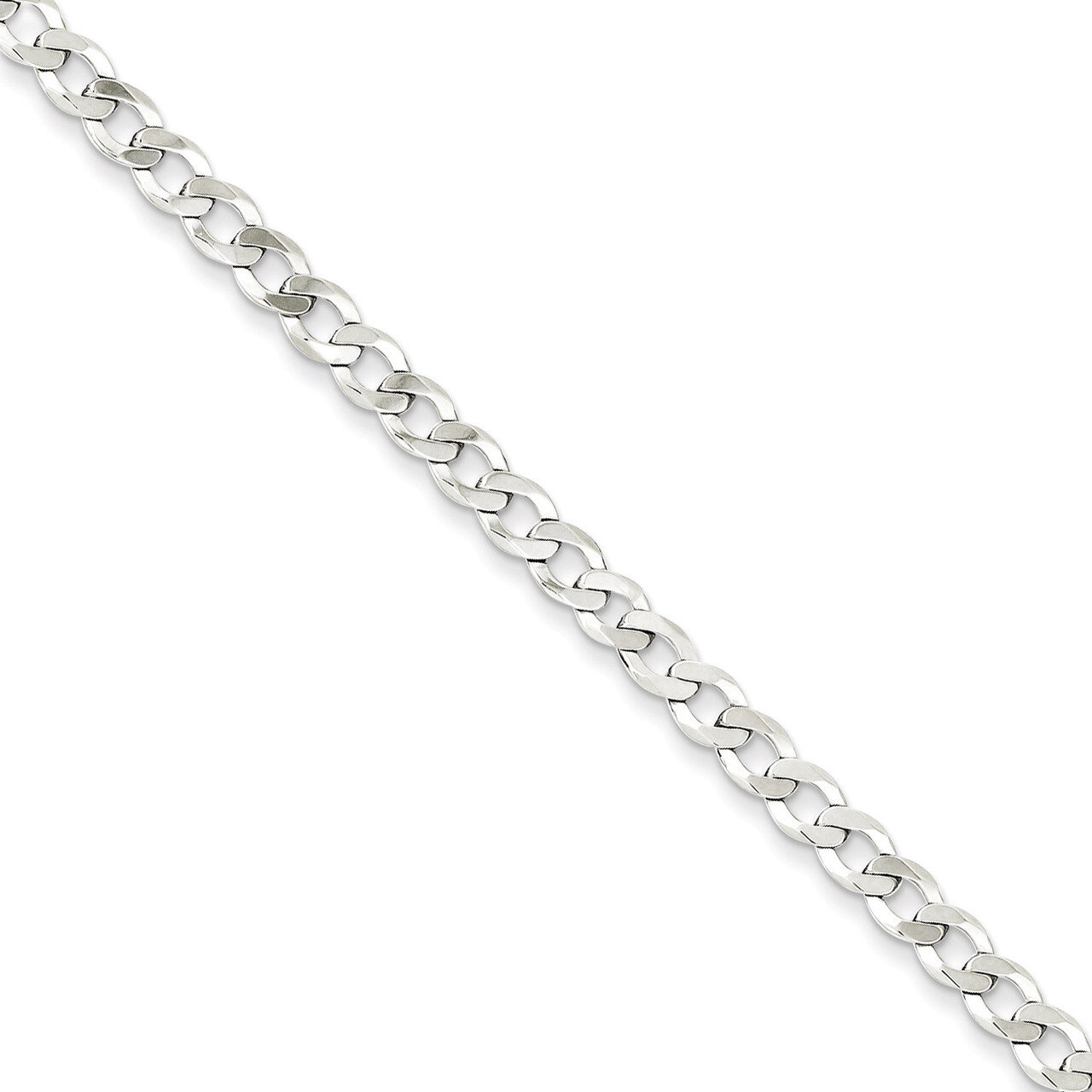 22 Inch 4.5mm Close Link Flat Curb Chain Sterling Silver QLB120-22