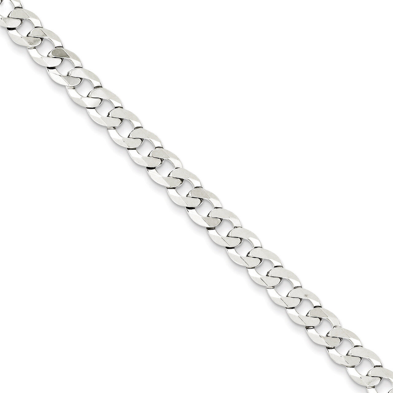 16 Inch 5.75mm Close Link Flat Curb Chain Sterling Silver QLB150-16