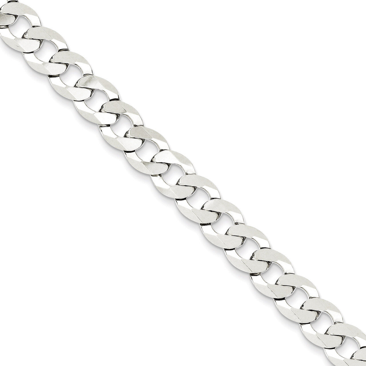 16 Inch 6.8mm Close Link Flat Curb Chain Sterling Silver QLB180-16