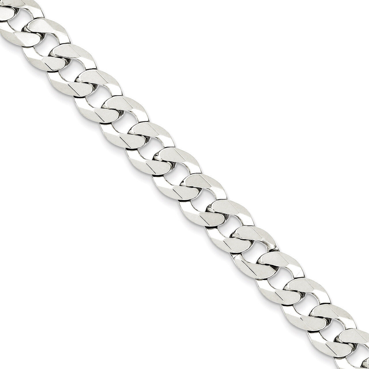 18 Inch 8.5mm Close Link Flat Curb Chain Sterling Silver QLB220-18, MPN: QLB220-18, 886774415369