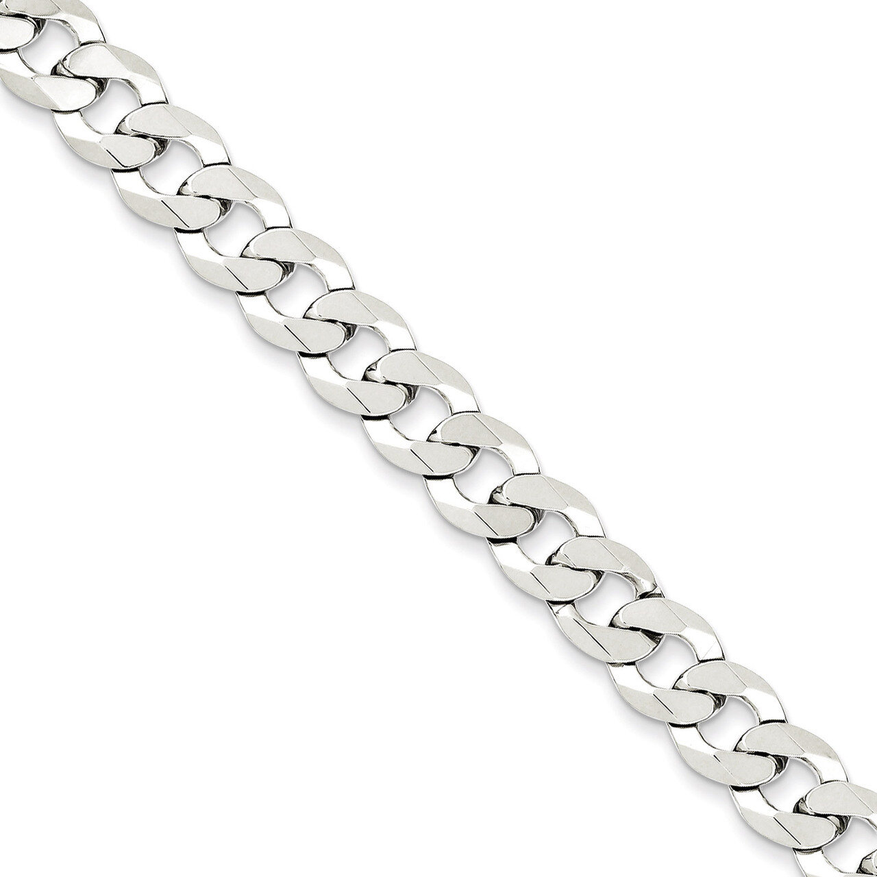 22 Inch 8.5mm Close Link Flat Curb Chain Sterling Silver QLB220-22, MPN: QLB220-22, 886774415383