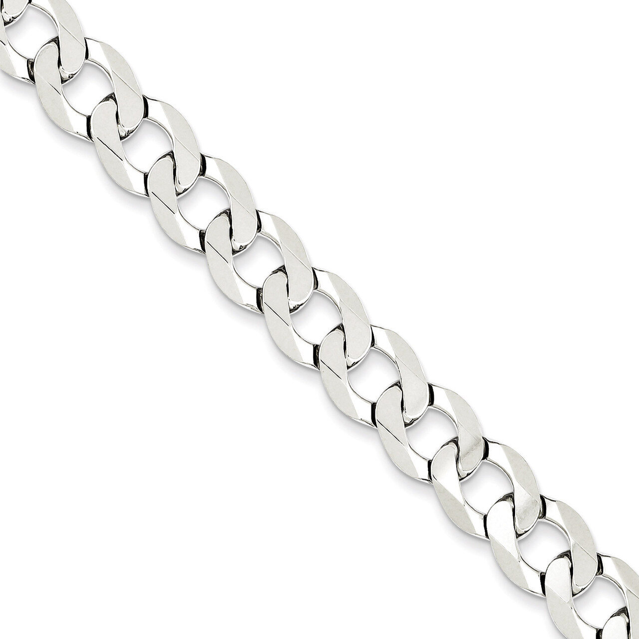 20 Inch 9.75mm Close Link Flat Curb Chain Sterling Silver QLB250-20, MPN: QLB250-20, 886774415444