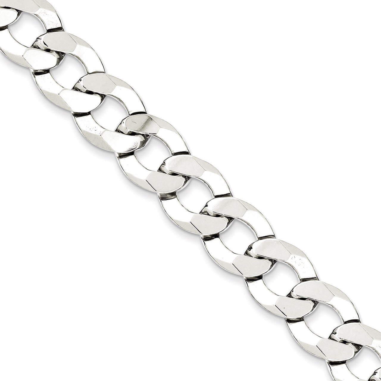 8 Inch 11.75mm Close Link Flat Curb Chain Sterling Silver QLB300-8, MPN: QLB300-8, 886774415529