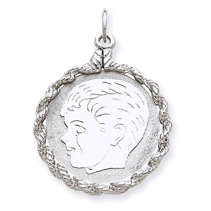 Boy Disc Charm Engravable Sterling Silver QM317/18, MPN: QM317/18, 191101529894