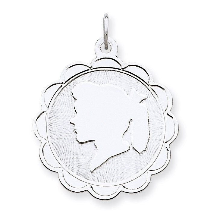 Girl Disc Charm Engravable Sterling Silver QM320/18, MPN: QM320/18, 883957526478