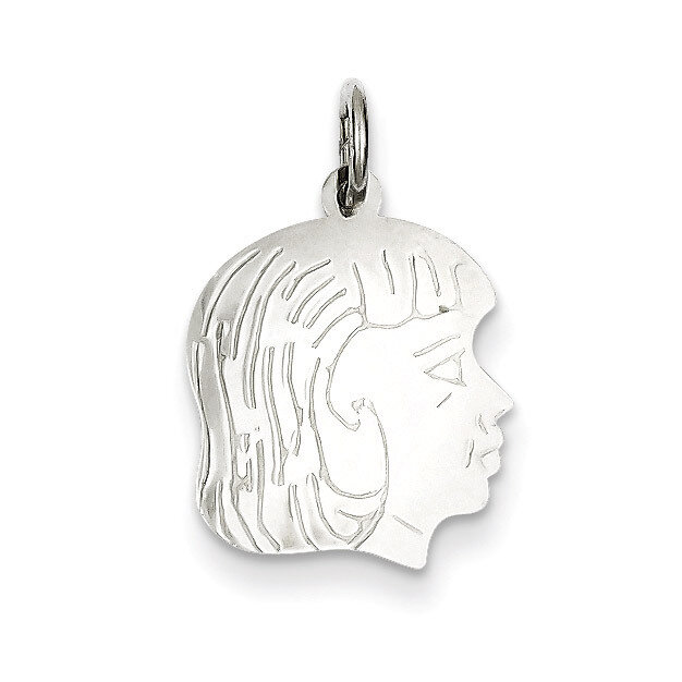 Girl Disc Charm Engravable Sterling Silver QM356/35, MPN: QM356/35, 883957502045