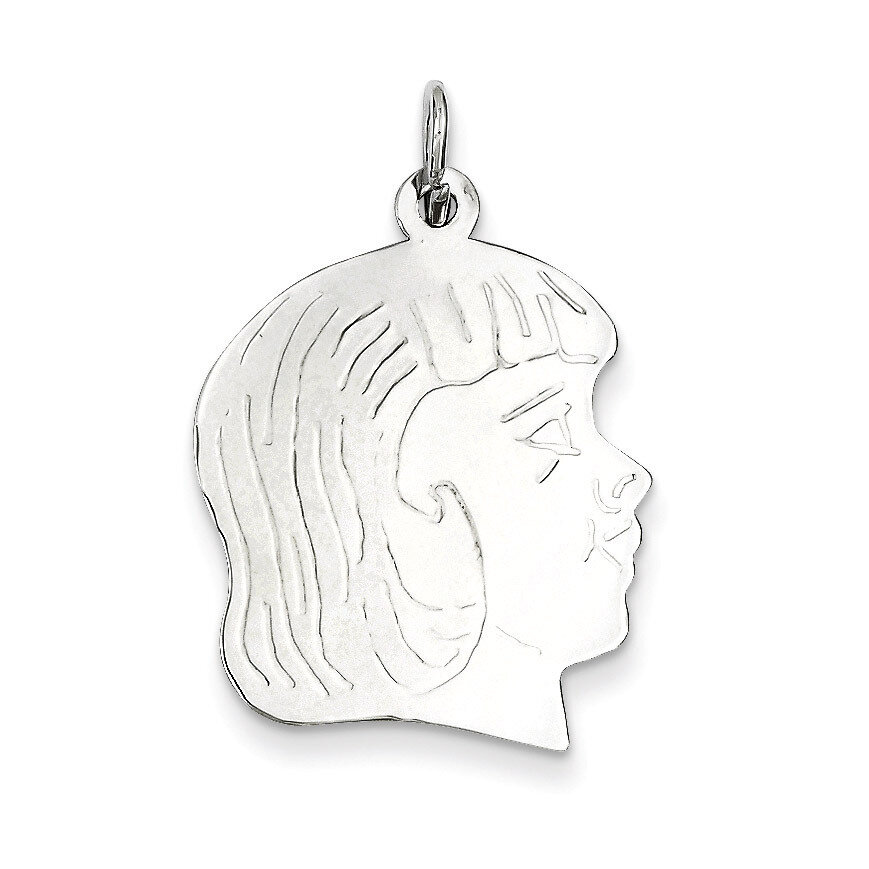 Girl Disc Charm Engravable Sterling Silver QM368/27, MPN: QM368/27, 883957480862