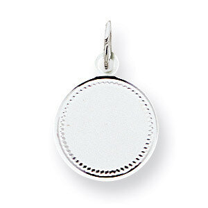 Round Disc Charm Engravable Sterling Silver QM378/18, MPN: QM378/18, 883957584799