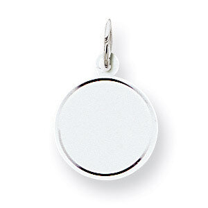Round Disc Charm Engravable Sterling Silver QM379/18