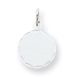 Round Disc Charm Engravable Sterling Silver QM380/18, MPN: QM380/18, 883957578606