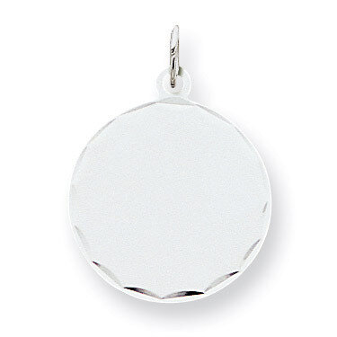 Round Disc Charm Engravable Sterling Silver QM382/18