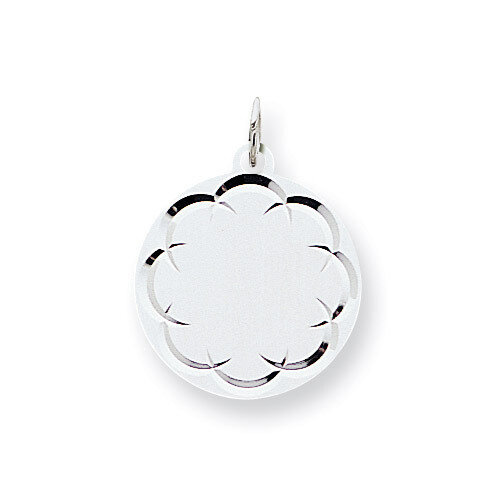 Round Disc Charm Engravable Sterling Silver QM383/18