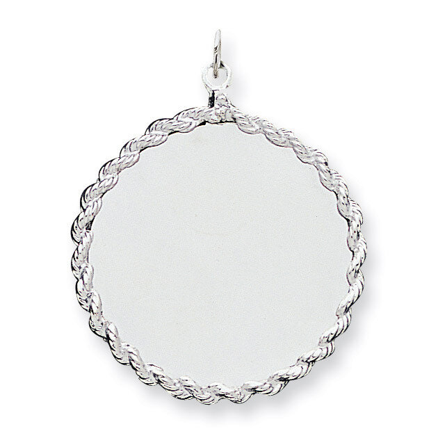 Round with Rope Disc Charm Engravable Sterling Silver QM387/18, MPN: QM387/18, 883957567839