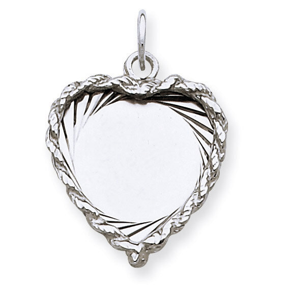 Heart Disc Charm Engravable Sterling Silver QM395/18, MPN: QM395/18, 883957540658