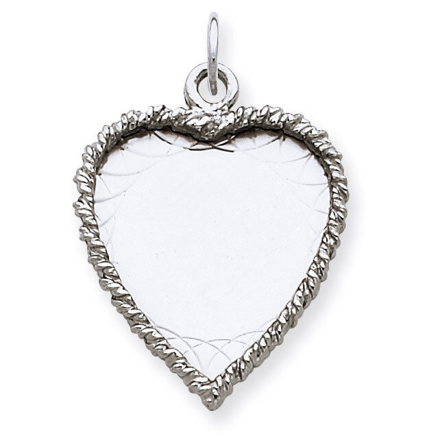 Heart Disc Charm Engravable Sterling Silver QM396/18, MPN: QM396/18, 883957577487