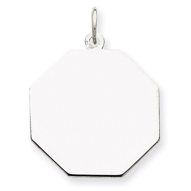 Octagon Disc Charm Engravable Sterling Silver QM425/35, MPN: QM425/35, 883957461298