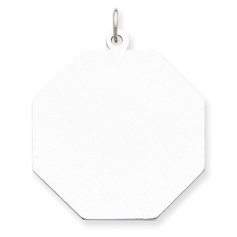 Octagon Disc Charm Engravable Sterling Silver QM427/27, MPN: QM427/27, 883957401195