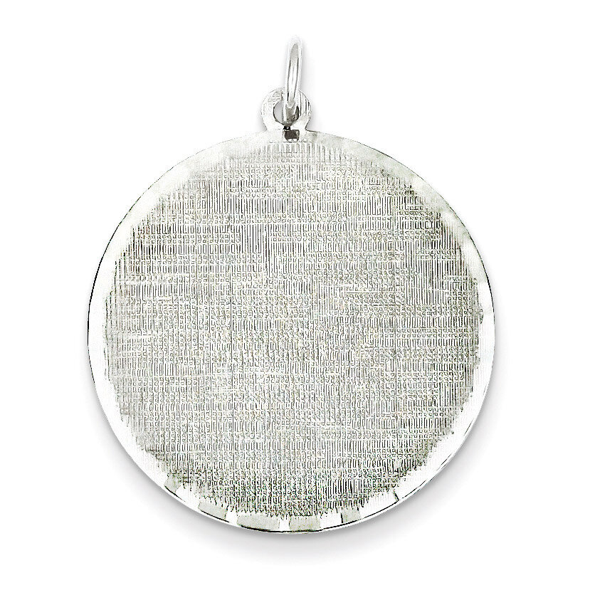 Round Patterned Disc Charm Engravable Sterling Silver QM468/18, MPN: QM468/18, 883957580548