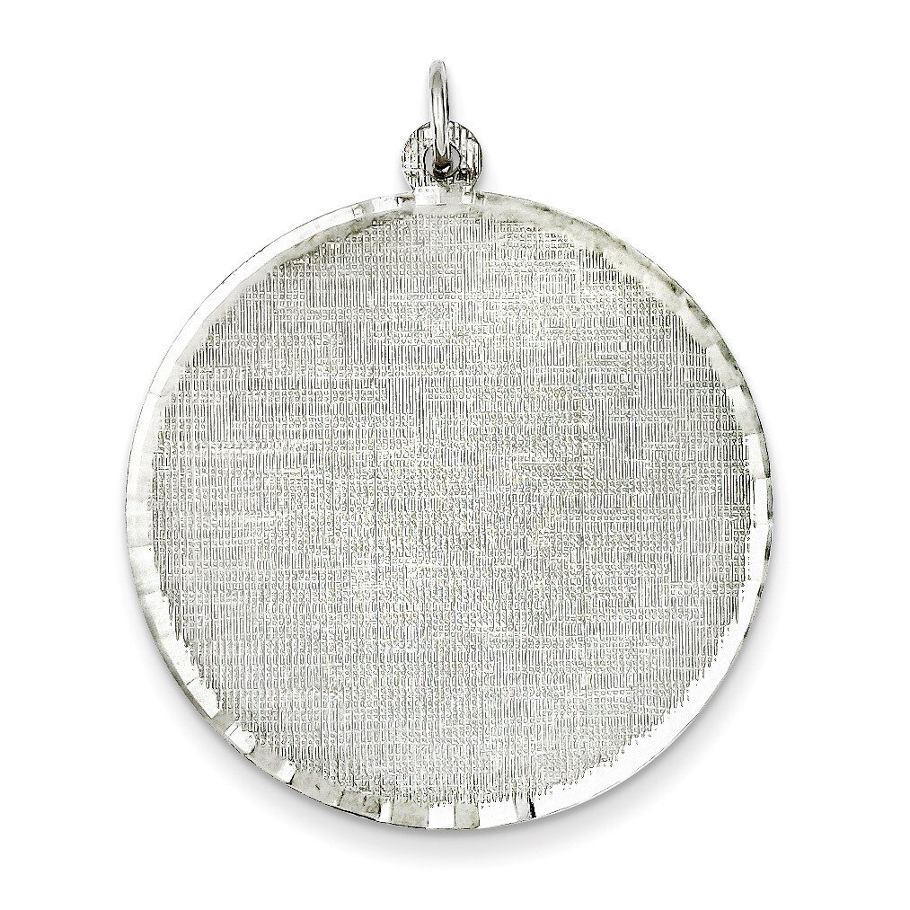 Round Patterned Disc Charm Engravable Sterling Silver QM469/27, MPN: QM469/27, 883957540672