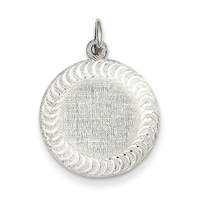 Round Patterned Disc Charm Engravable Sterling Silver QM470/18, MPN: QM470/18, 883957490281