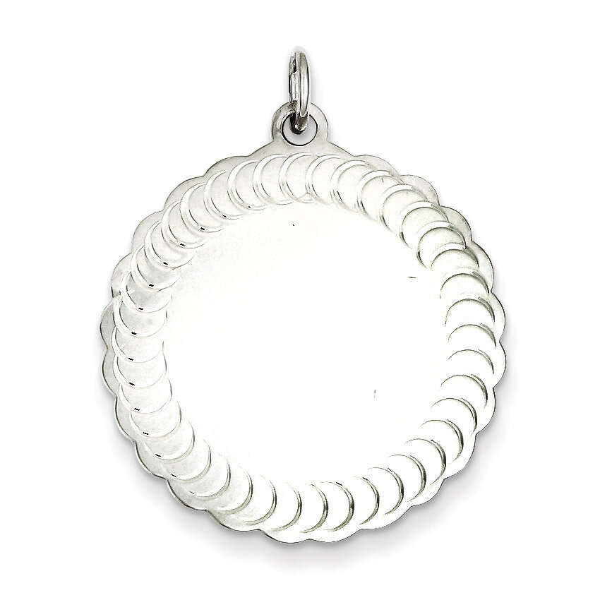 Scalloped Patterned Charm Engravable Sterling Silver QM471/18, MPN: QM471/18, 883957578637