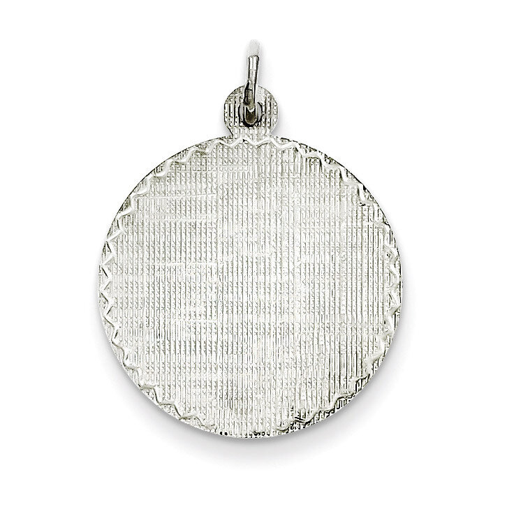 Round Patterned Disc Charm Engravable Sterling Silver QM472/18, MPN: QM472/18, 883957562544