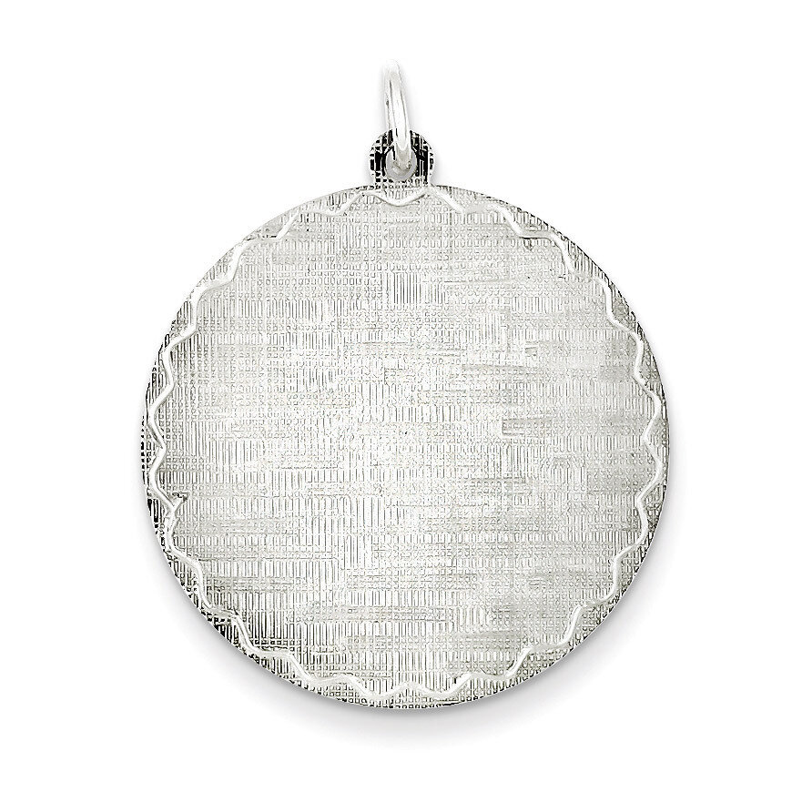 Round Patterned Disc Charm Engravable Sterling Silver QM474/18, MPN: QM474/18, 883957461342