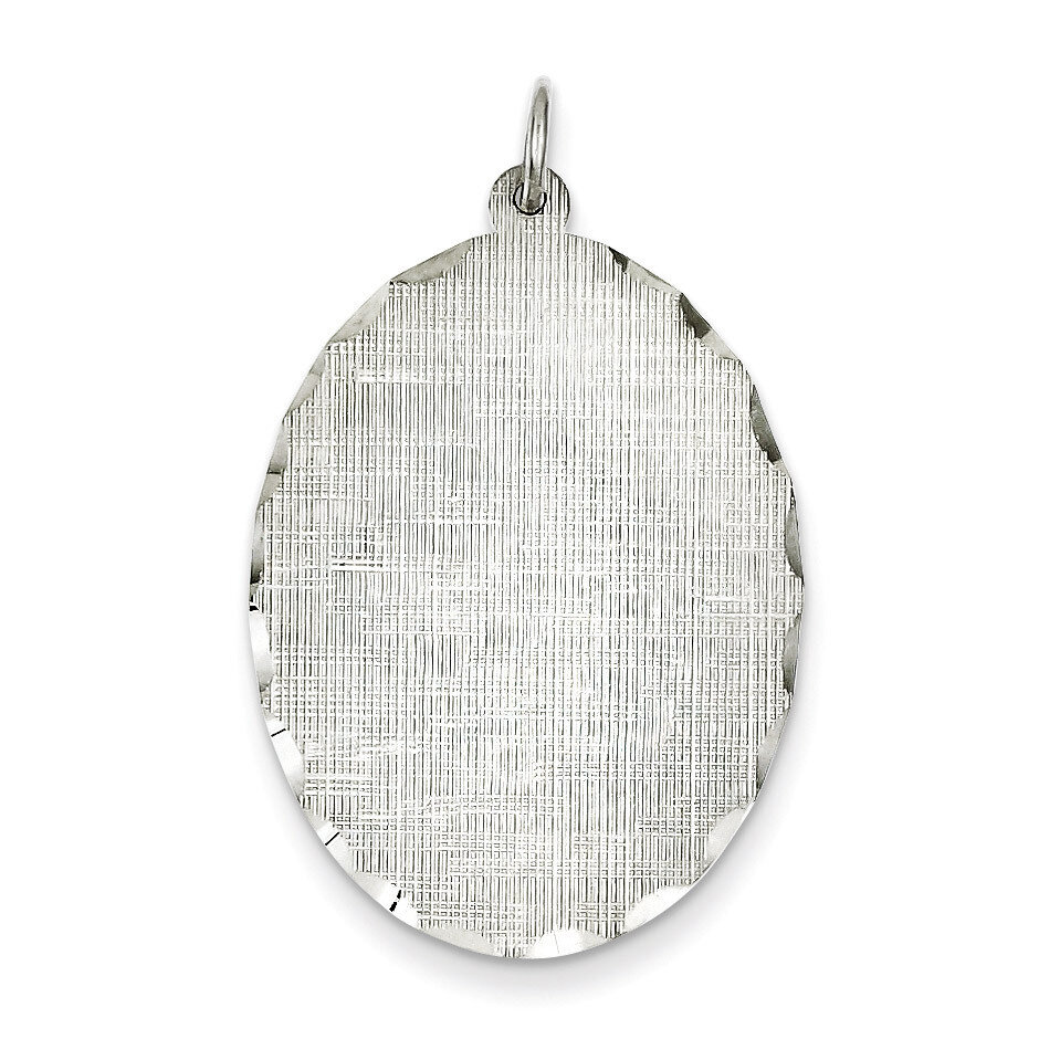 Oval Patterned Disc Charm Engravable Sterling Silver QM476/27, MPN: QM476/27, 883957574202