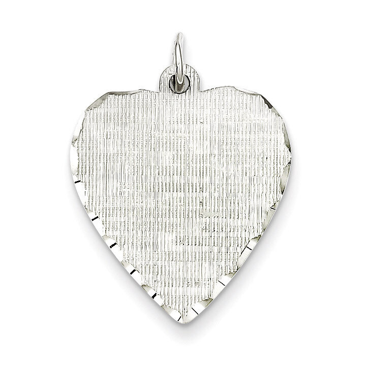 Heart Patterned Disc Charm Engravable Sterling Silver QM478/18, MPN: QM478/18, 883957537399