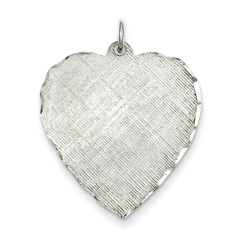 Heart Patterned Disc Charm Engravable Sterling Silver QM479/18, MPN: QM479/18, 883957490304