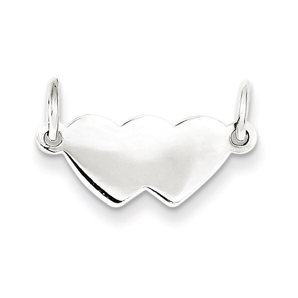 Double Heart Plate Engravable Sterling Silver QM486/35