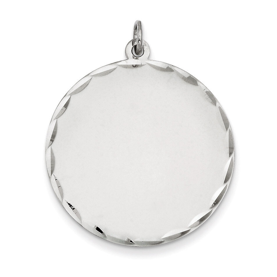 Round Disc Charm Engravable Sterling Silver QM499/18