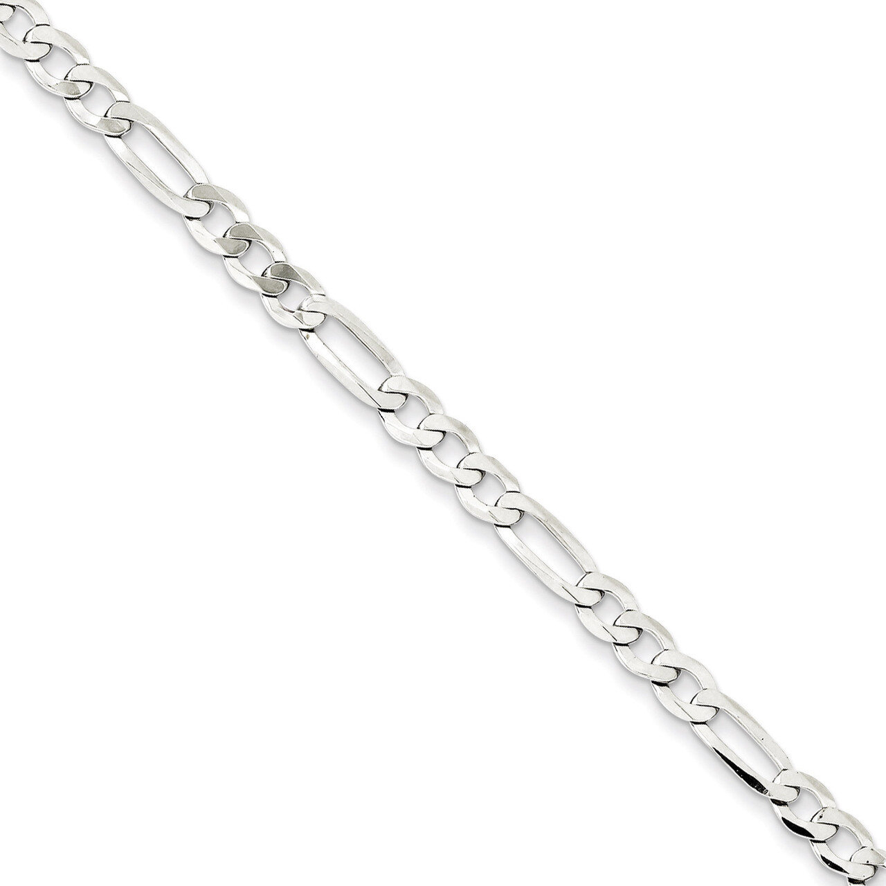 18 Inch 4.5mm Polished Flat Figaro Chain Sterling Silver QMB120-18, MPN: QMB120-18, 886774415598