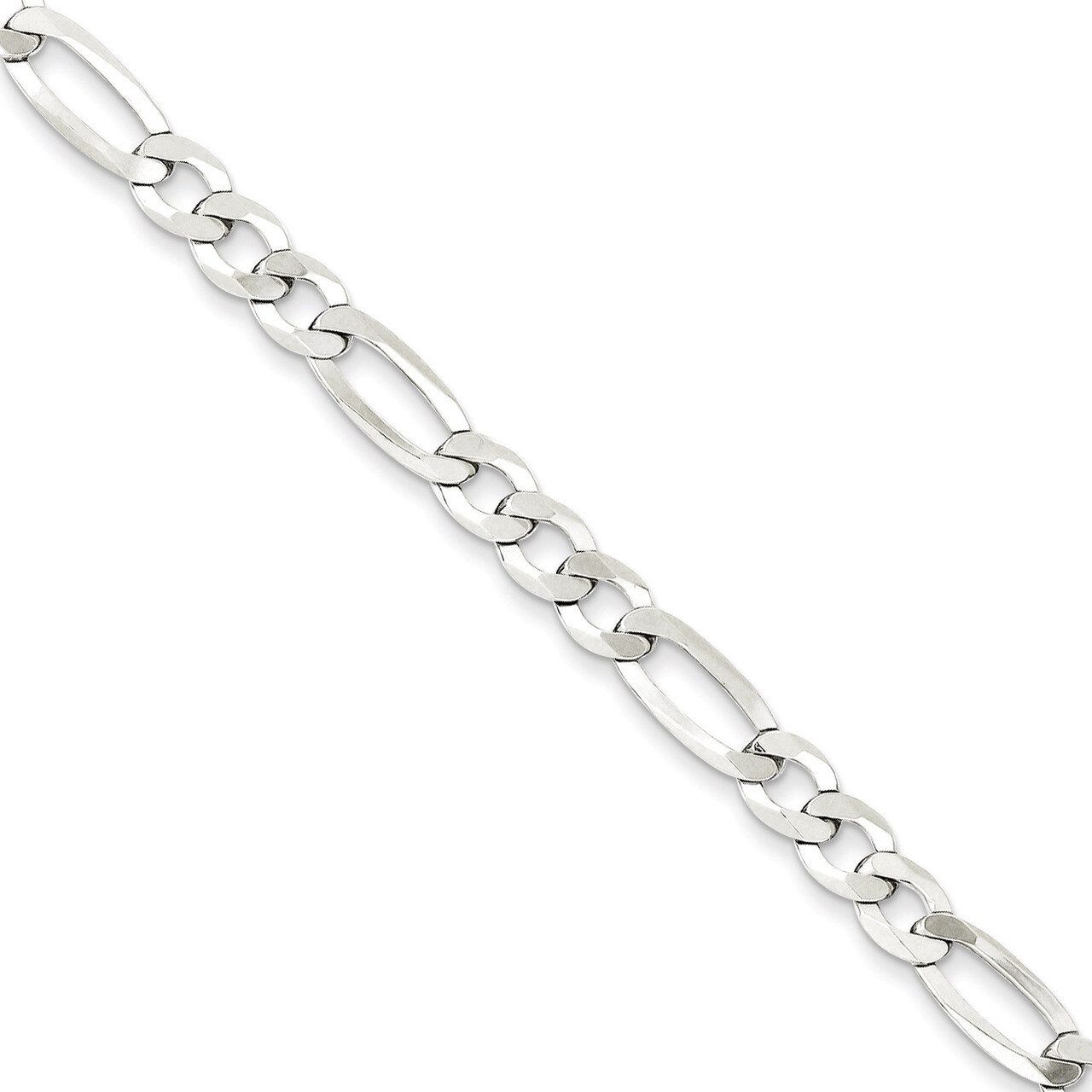 20 Inch 5.5mm Polished Flat Figaro Chain Sterling Silver QMB150-20, MPN: QMB150-20, 886774415680